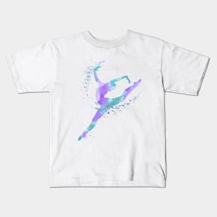 Girl Gymnast Sports Watercolor Gift Kids T-Shirt